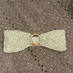 Sage Green Floral Bamboo Ring Hair Bow